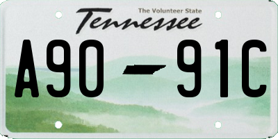 TN license plate A9091C