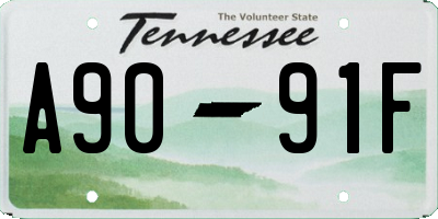 TN license plate A9091F