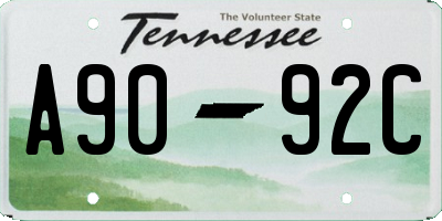 TN license plate A9092C