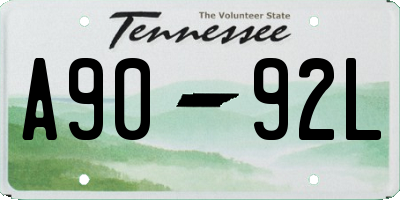TN license plate A9092L