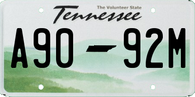 TN license plate A9092M
