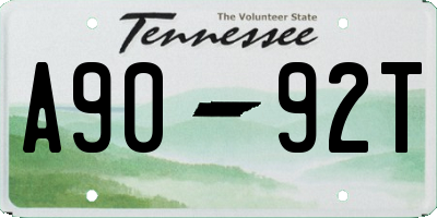 TN license plate A9092T