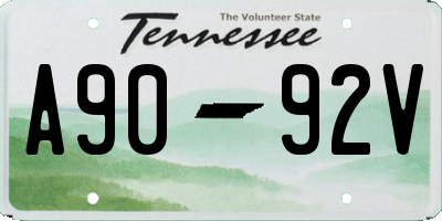 TN license plate A9092V
