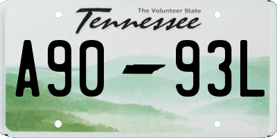 TN license plate A9093L