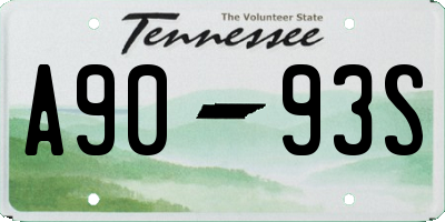 TN license plate A9093S