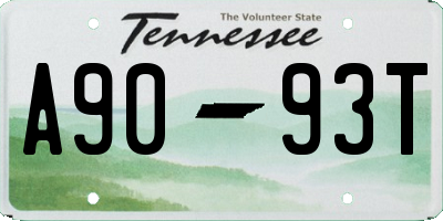TN license plate A9093T