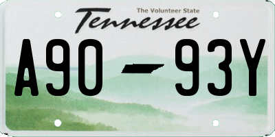 TN license plate A9093Y