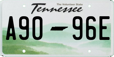 TN license plate A9096E