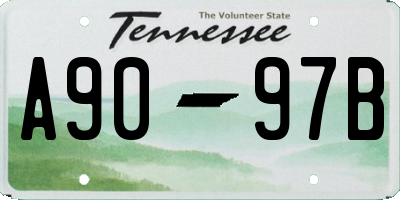 TN license plate A9097B