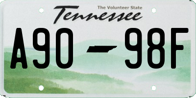 TN license plate A9098F