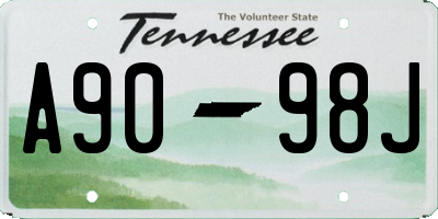 TN license plate A9098J