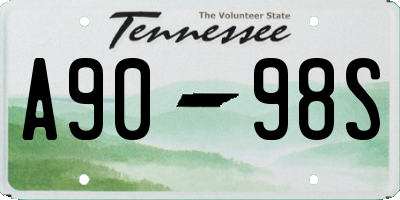 TN license plate A9098S
