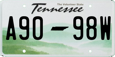 TN license plate A9098W