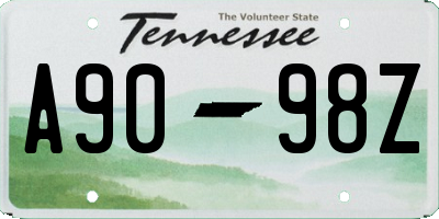 TN license plate A9098Z