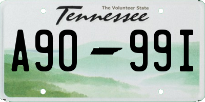 TN license plate A9099I