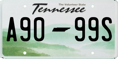 TN license plate A9099S
