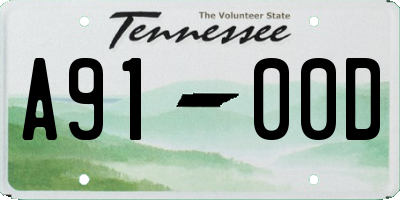 TN license plate A9100D