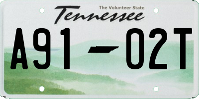 TN license plate A9102T