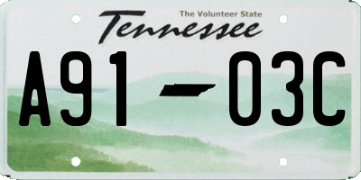 TN license plate A9103C