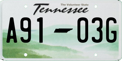 TN license plate A9103G