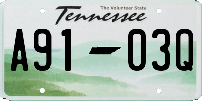 TN license plate A9103Q