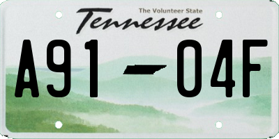 TN license plate A9104F