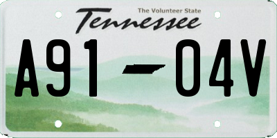 TN license plate A9104V