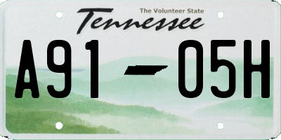 TN license plate A9105H