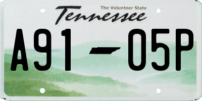 TN license plate A9105P