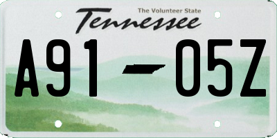 TN license plate A9105Z