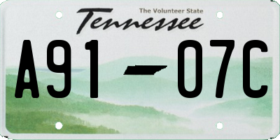TN license plate A9107C