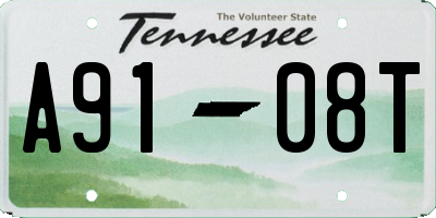 TN license plate A9108T
