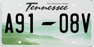 TN license plate A9108V