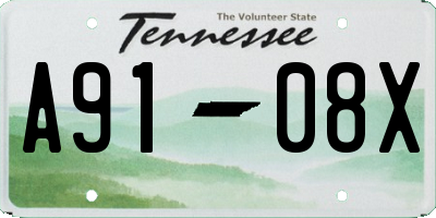 TN license plate A9108X