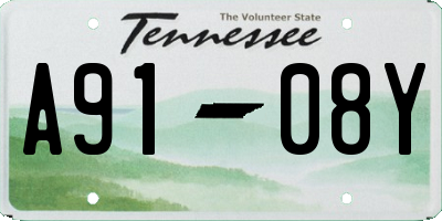 TN license plate A9108Y