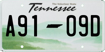 TN license plate A9109D