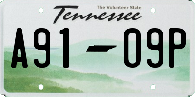 TN license plate A9109P