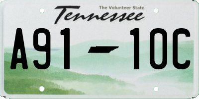 TN license plate A9110C
