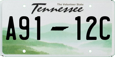 TN license plate A9112C