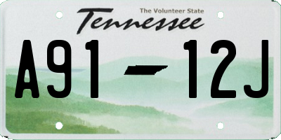 TN license plate A9112J