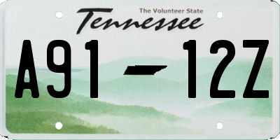 TN license plate A9112Z