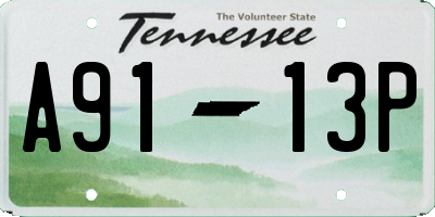 TN license plate A9113P