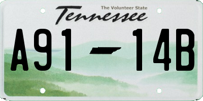 TN license plate A9114B