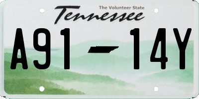 TN license plate A9114Y