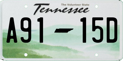 TN license plate A9115D