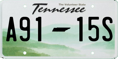 TN license plate A9115S