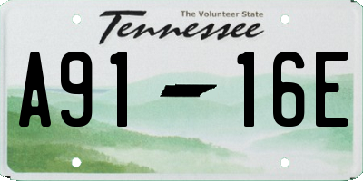 TN license plate A9116E