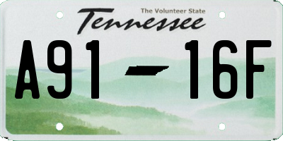 TN license plate A9116F