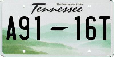 TN license plate A9116T