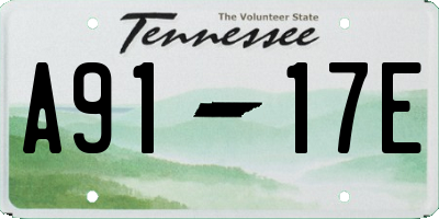 TN license plate A9117E